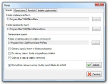 Opcje iziNorm